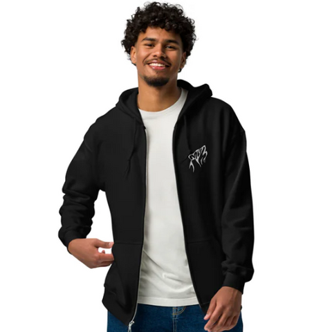 Elite Wolf Katoenen Hoodie Met Rits Zwart Heren